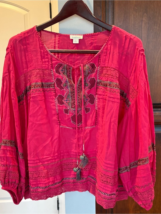 Sundance Tops - Sundance Hot Pink Embroidered Tunic Top